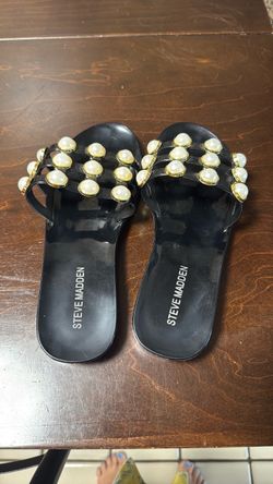 Steve Madden Pearl Stud Jelly Slide Sandals