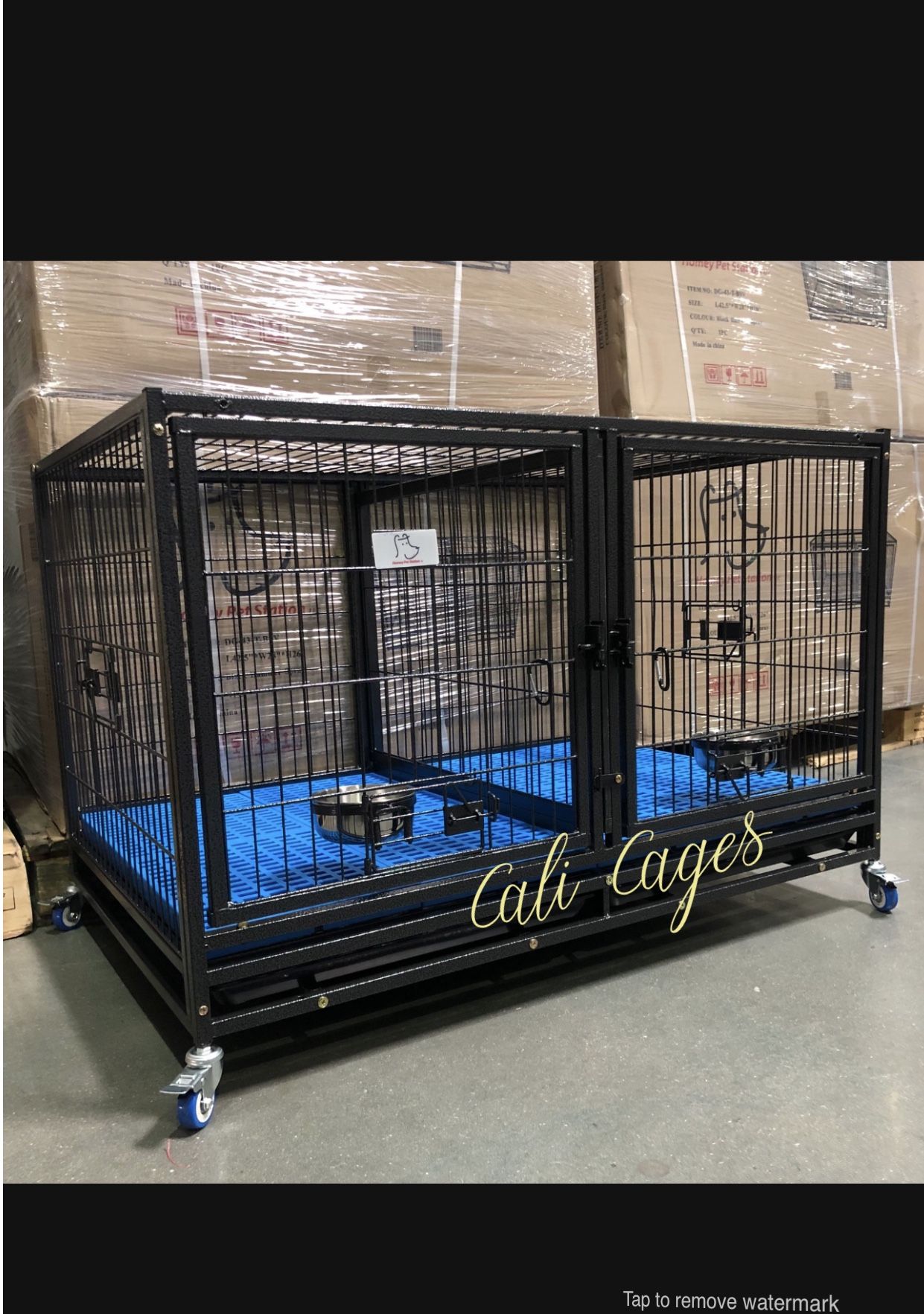 Dog Pet Cage Kennel Size 43” With Divider, Plastic Floor Grid