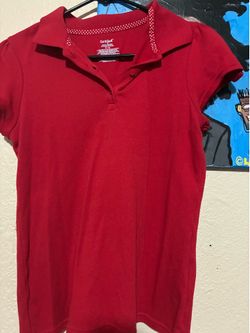 5 playeras de uniforme escolar talla 14(XL) Rojas