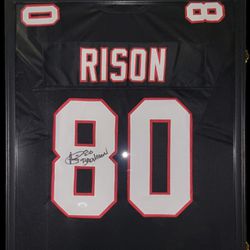 Andre Rison Framed Autographed Jersey (JSA) 