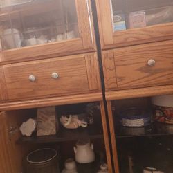 Two Bookcases And Two China Cabinets For Sale