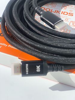 8K Long HDMI Snowkids 2.1 Cable 25Ft UHD Non-Slip Cord Braided