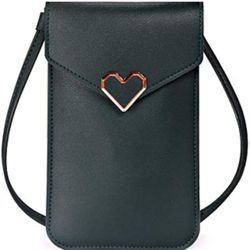 Women's lock messenger bag pu leather touch screen mobile phone bag
