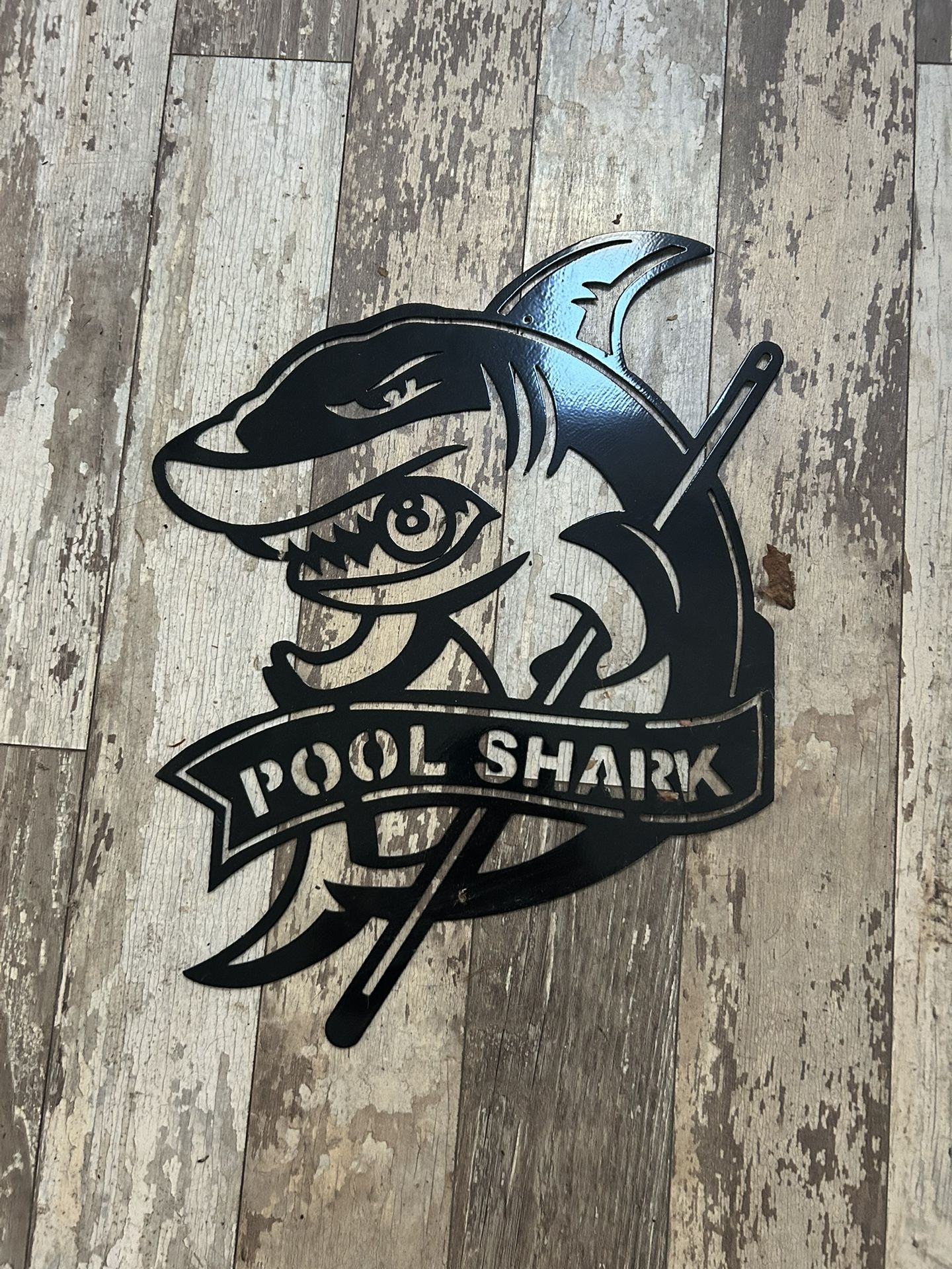 Billiard Room Pool Shark Black Sign