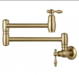 AKLFGN Commercial Restaurant Wall Mount Pot Filler in Brushed Gold