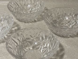 Tiffany-Cut Glass Crystal Bowls Set-