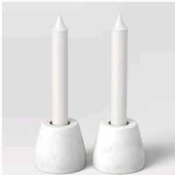 Threshold Marble Taper Candle Holders