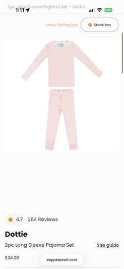 Copper Pearl Dottie 2pc Long Sleeve Pajama Set