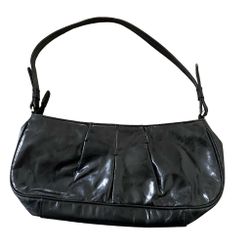 Sigrid Olsen Black Leather Baguette Vintage Handbag