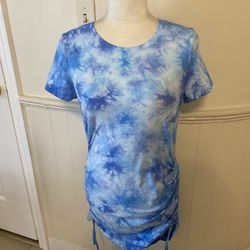 Like New Woman’s Victoria Secret Pink Tie Dye Ruched Tee Shirt Dress Size Medium 