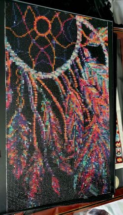 11x16 black diamond art dream catcher framed new