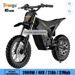 Freego N5 Mini 2500W Mid-Drive e bike dirt bike,37MPH Top Speed 48V 21Ah Battery,14/12" off road tire electric motorbike for Adults&Teens,Hydraulic Di