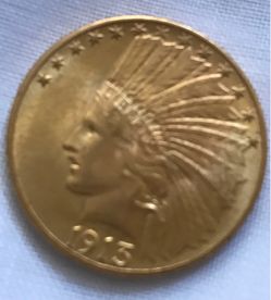 1913 Indian Head Gold $10 Eagle Mint Condition