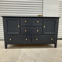 Free Delivery. Blue Navy Solid Wood Dresser - 4 Drawers
