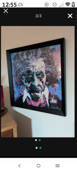 Very Unique! 26 X 26 Albert Einstein Picture In Frame