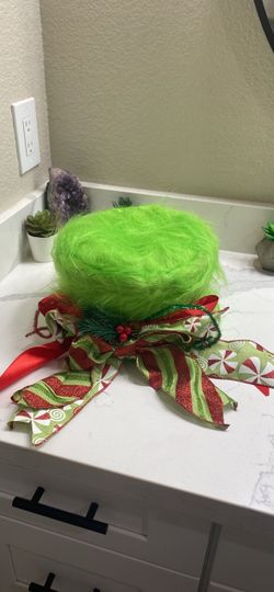 Grinch Christmas Hat with Holiday Bow
