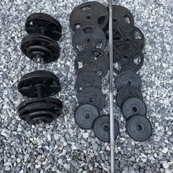 Weights Bars Dumbbells 230 Lbs Plus Bars 