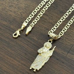 St Judas Pendant with 20 Inch Mariner Necklace