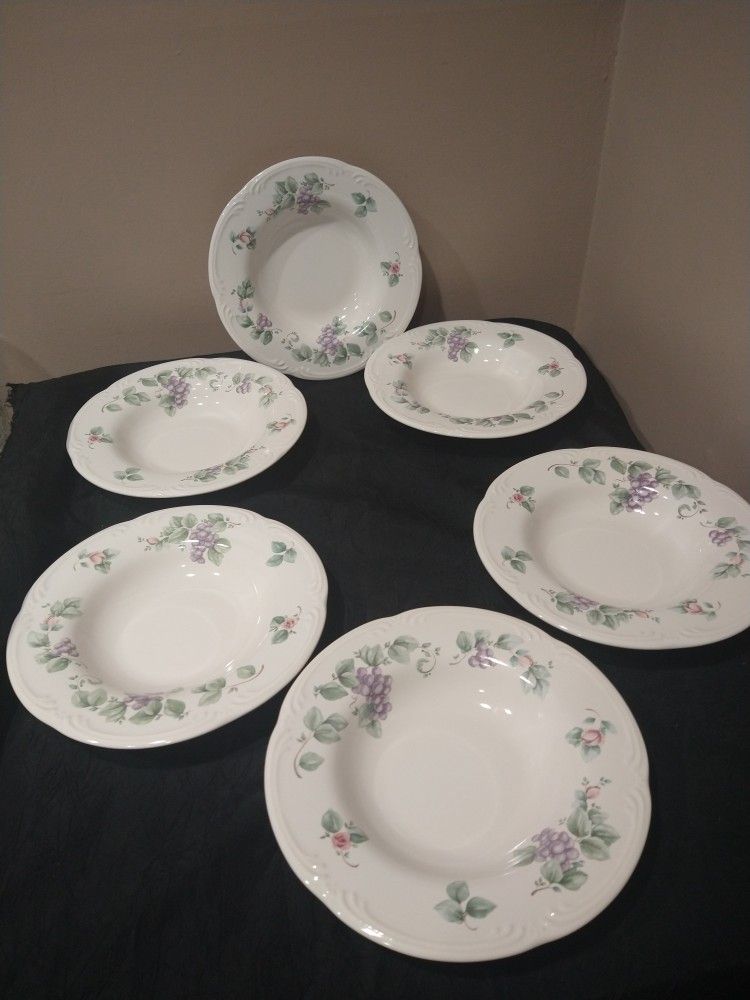 Pfaltzgraff Grapevine Salad Plates 6 1/8” Grape Pink Flower Set of 6 Discontinued.
Includes all 6 as pictured
In excellent condition with no cracks