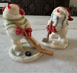 Nancye Williams 1999/2002 Porcelain Snowmen Figurines. Rare Find! See Below Description: