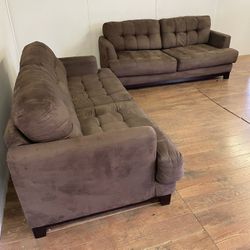 Brown Couch And Loveseat Sofa Set *Free Delivery*