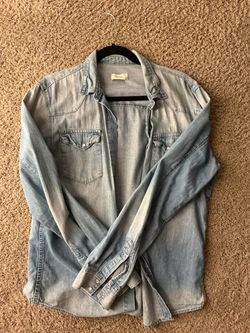 Denim long sleeve button up