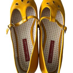 BAIT But Another Innocent Tale Footwear Yellow  Mary Jane T Strap Flats Yellow  Step out in style with these chic But Another Innocent Tale flats! The
