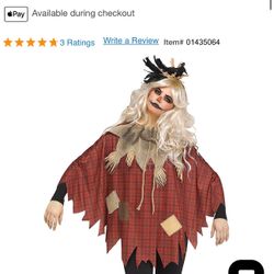 Plaid Scarecrow Poncho with scarecrow headband