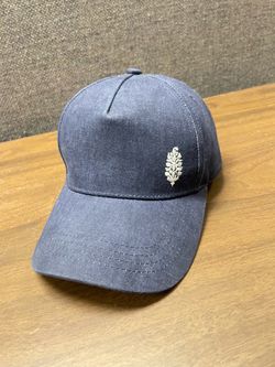 Navy Blue Baseball Cap with Floral Embroidery