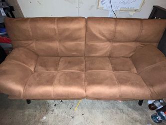 Brown Microfiber Futon Sofa