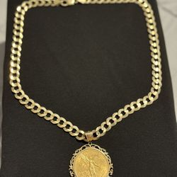 Centenario Original Oro Puro & Cadena 14k