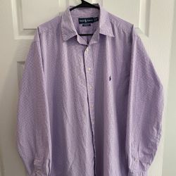 Ralph Lauren Men’s Dress Shirt – XLT Classic Fit (Purple Checkered)