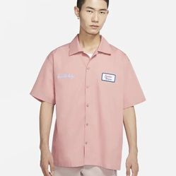 Nike Air Jordan x Union Mechanic Rust Pink Button Up Shirt Large