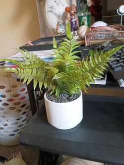Nearly Natural 13in. Artificial Boston Fern Plant with Decorative Planter , Green