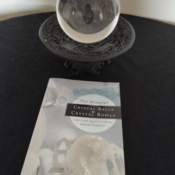 Crystal ball and holder--includes book