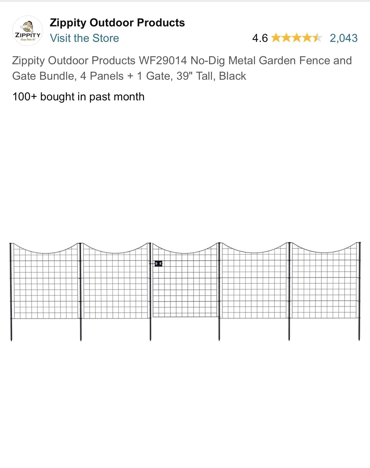 Zippity Outdoor - Metal Garden/Pet Fence