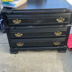 3 Drawer Black Dresser 