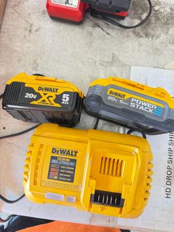 DeWalt 20V 5Ah Batteries and DCB118 Charger