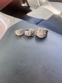 Silver nuggets rings