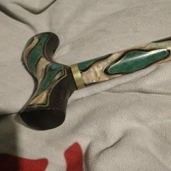 Malachite And Mother Of Pearl Cane