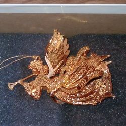 Danbury Mint 23K Gold Dipped 1999 Millennium Angel Christmas Ornament
