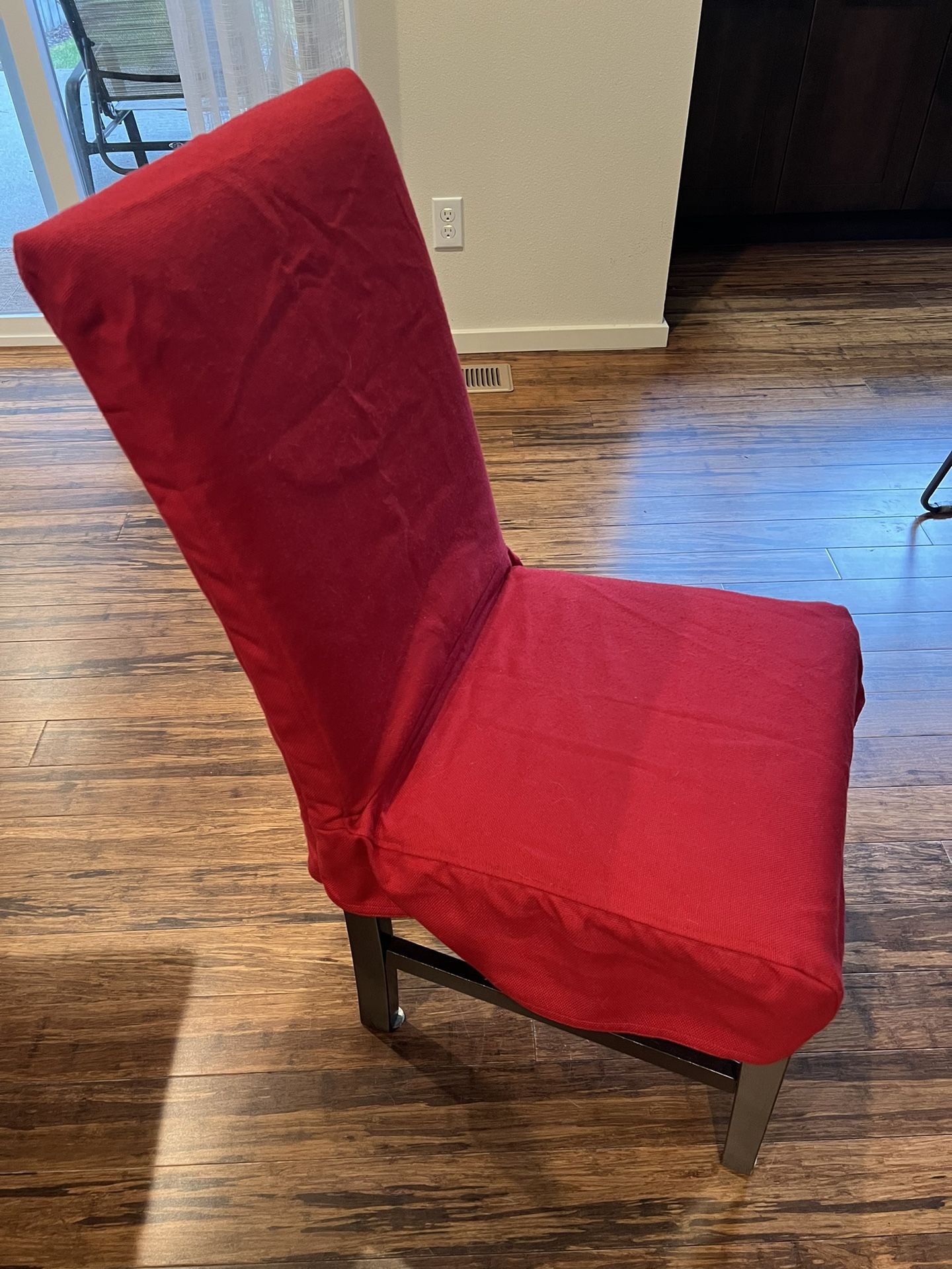 Six Red Chair Slip Covers