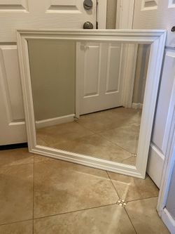 Large Coaster fine Furniture White Square Mirror Bedroom Dresser Bathroom