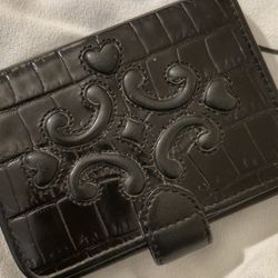Brighton Tribal Heart women's black Small leather wallet