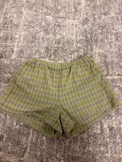 Brandy Melville green plaid shorts one size
