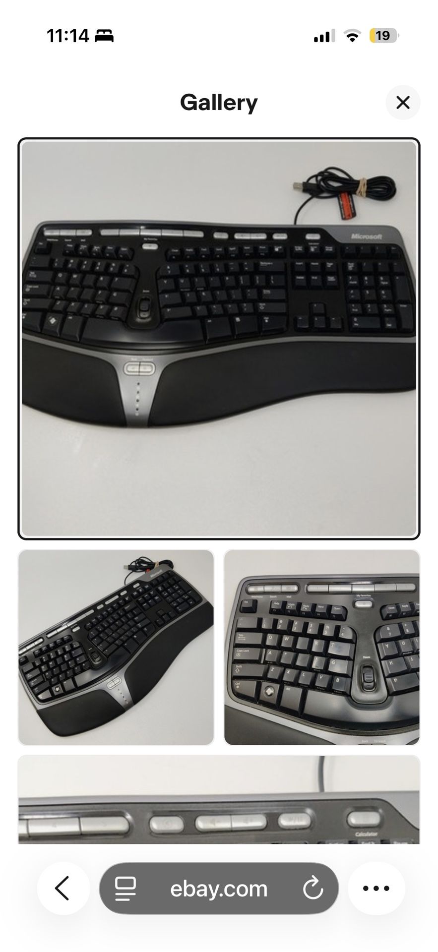 Microsoft Natural Ergonomic Keyboard 4000 v1.0 KU-0462 USB Wired 