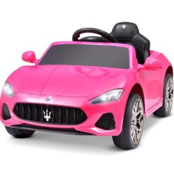 12V Kids Ride on Car Licensed Maserati Battery Powered Electric Vehicle for Kids Ages 3-6, with 2.4G Remote Control, Metal Suspension, Safety Belt, Br
