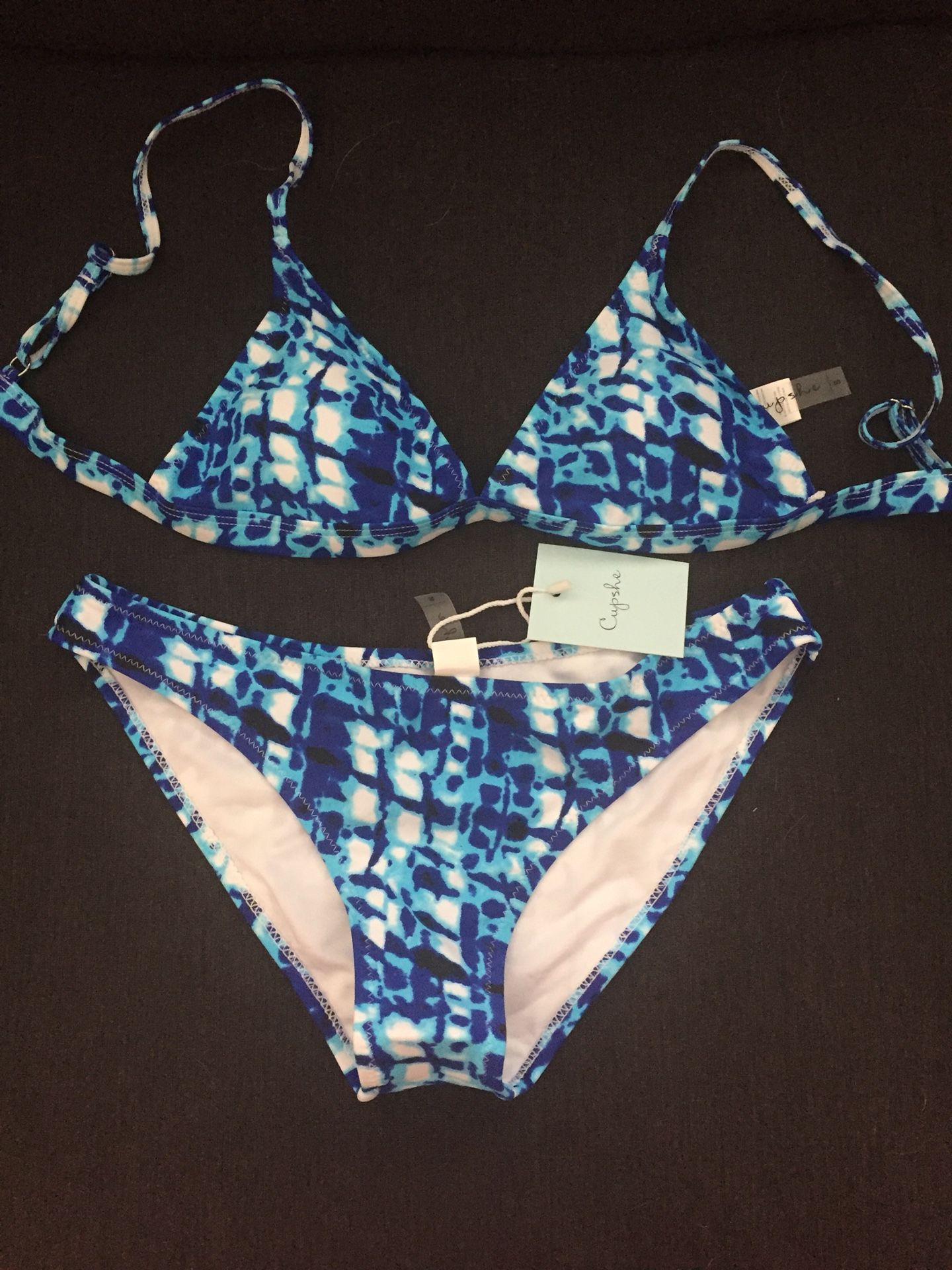 Cupshe Deep Water Ocean Bikini Set