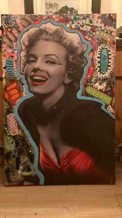 Original custom, Marilyn Monroe abstract painting, one of a kind