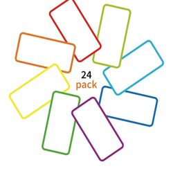 SVNOOC Removable Dry Erase Labels Reusable Sticky Notes 24pcs Name Tag Label Plate Rainbow Nano Sticker in 12 Colors for Whiteboards Locker Fridge Sch